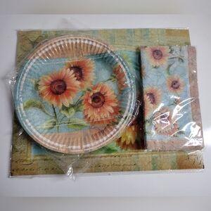 Sunflower Party Utensil Set - Plates, Napkins and Placemats